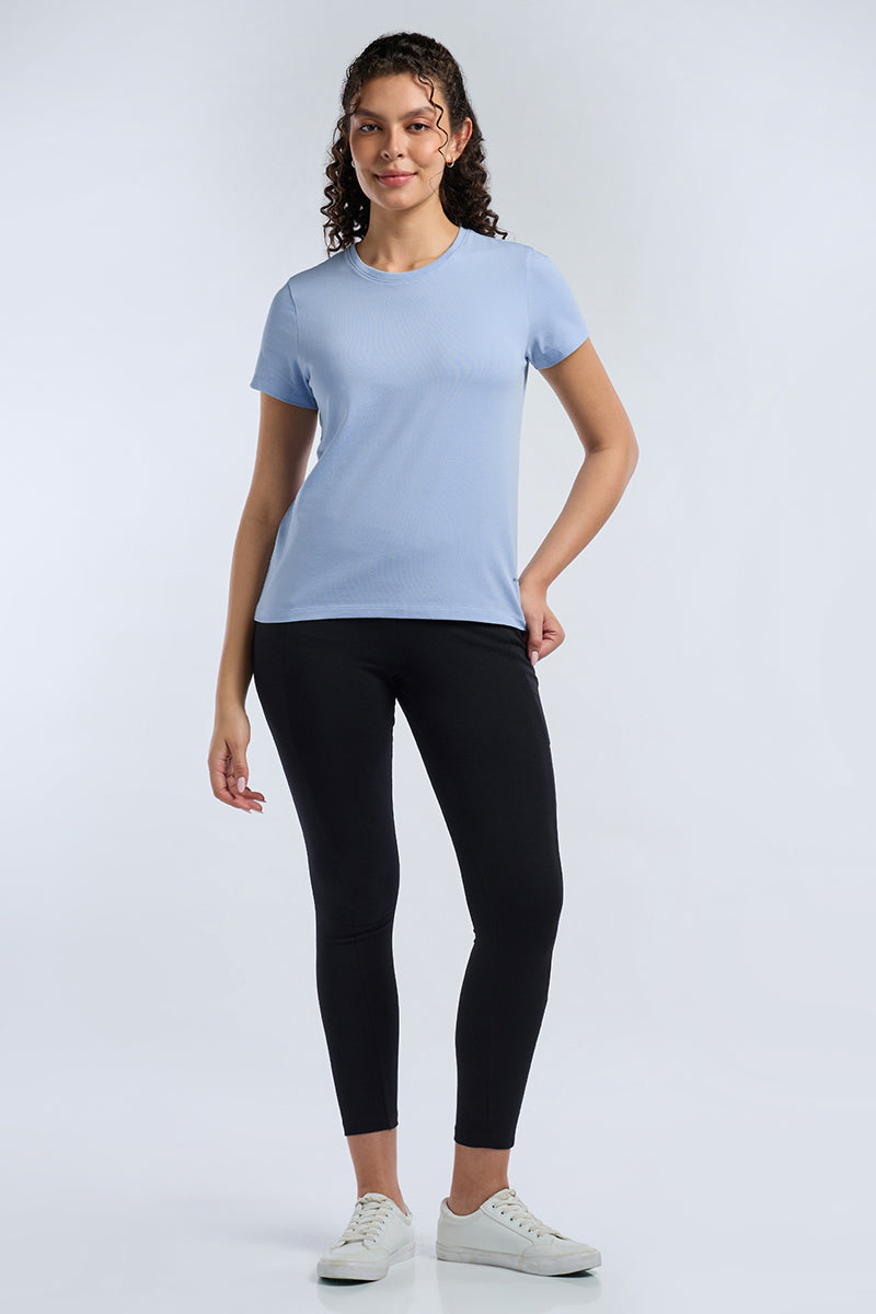 ESSENTIAL CREW NECK TEE - Cashemere Blue