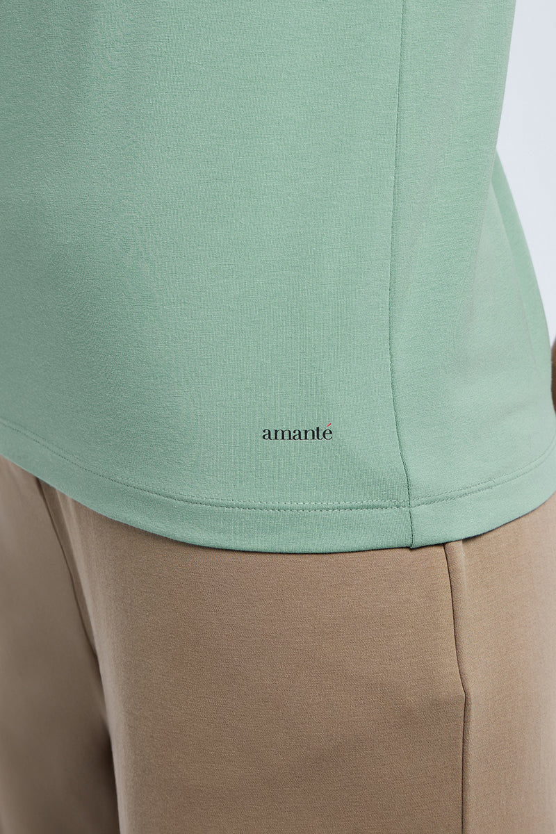 ESSENTIAL CREW NECK TEE - Granite Green