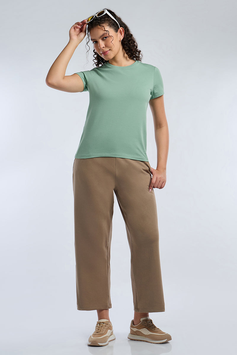 ESSENTIAL CREW NECK TEE - Granite Green