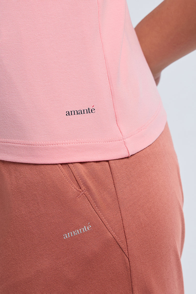 ESSENTIAL CREW NECK TEE - Pink Dolphin