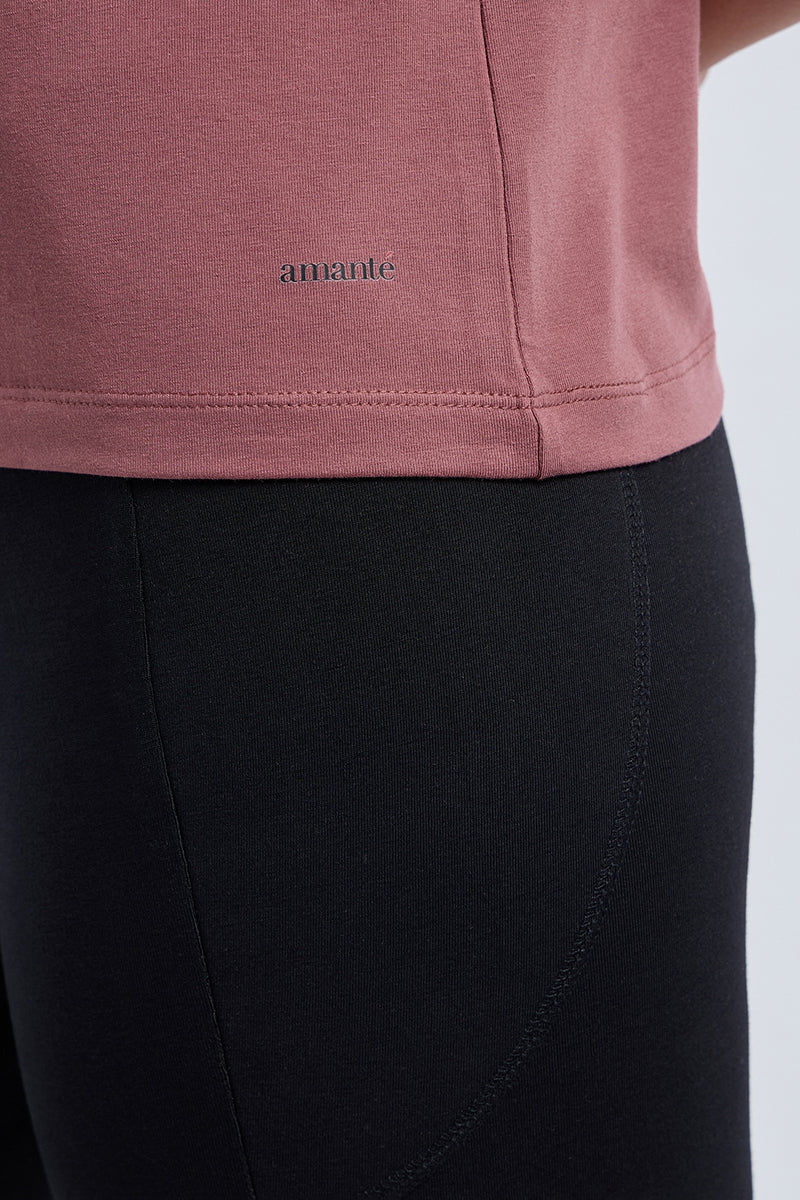 ESSENTIAL V NECK TEE - Deco Rose - Image 5 of 7