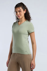 ESSENTIAL V NECK TEE - Desert Sage thumbnail 3