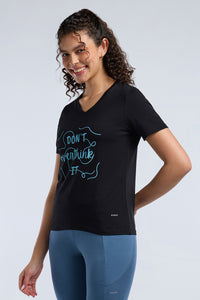 ESSENTIAL V-NECK PRINTED TEE - Black Base thumbnail 3