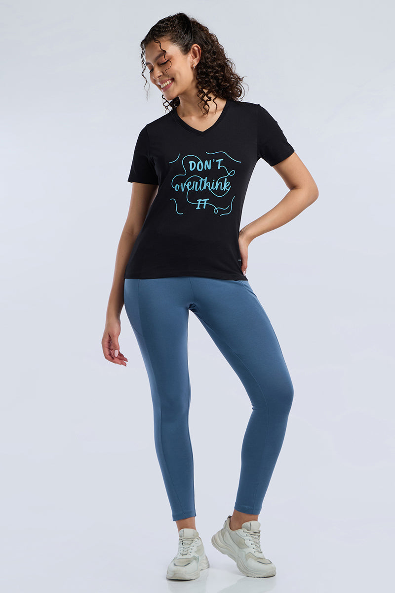 ESSENTIAL V-NECK PRINTED TEE - Black Base - Image 7 of 7