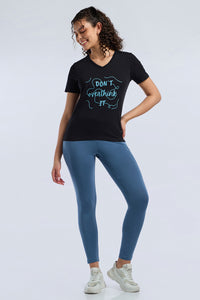 ESSENTIAL V-NECK PRINTED TEE - Black Base thumbnail 7