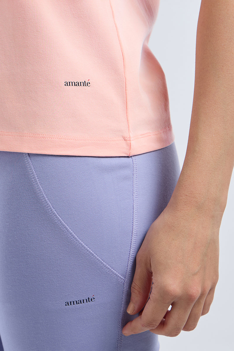 ESSENTIAL V-NECK PRINTED TEE - Gossamer Pink Base - Image 6 of 7