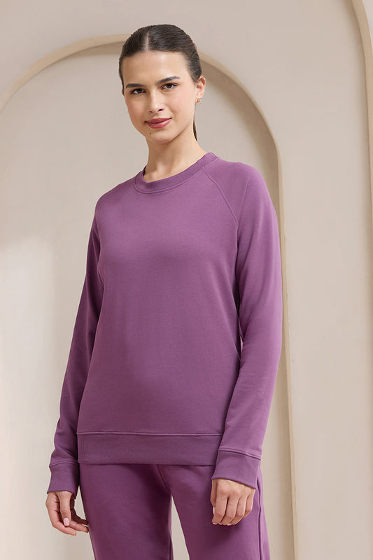 Terry Chic Sweatshirt - Grape Kiss