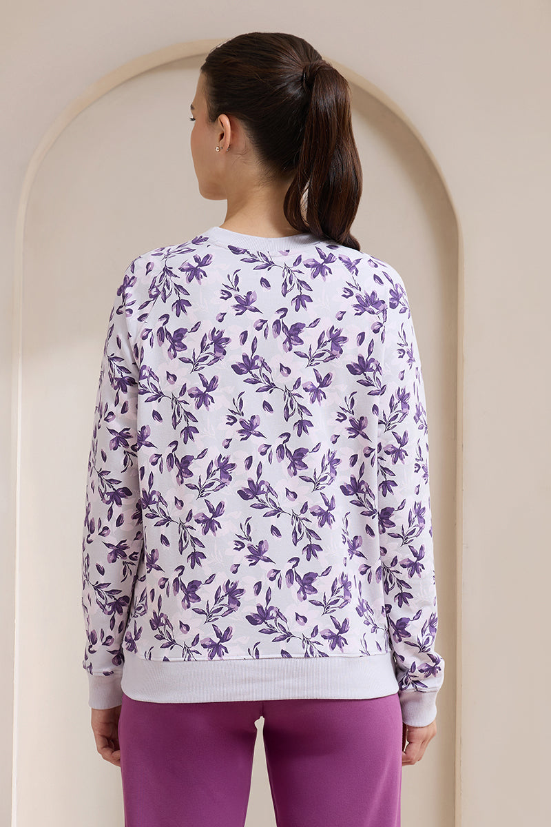 Terry Chic Sweatshirt - Haze Floral Print - Image 2 of 6