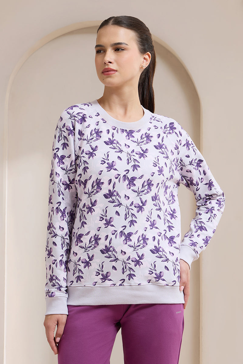 Terry Chic Sweatshirt - Haze Floral Print - Image 1 of 6