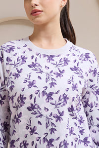 Terry Chic Sweatshirt - Haze Floral Print thumbnail 4