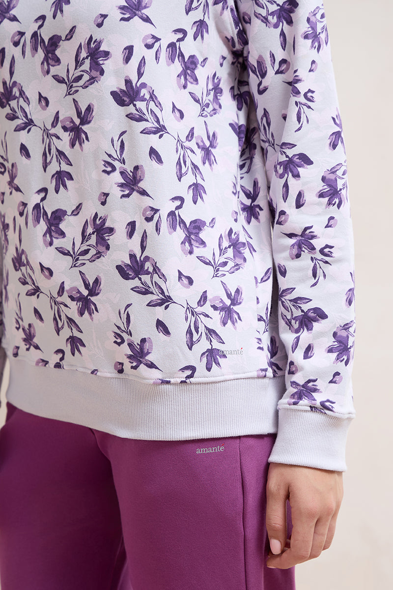 Terry Chic Sweatshirt - Haze Floral Print - Image 5 of 6