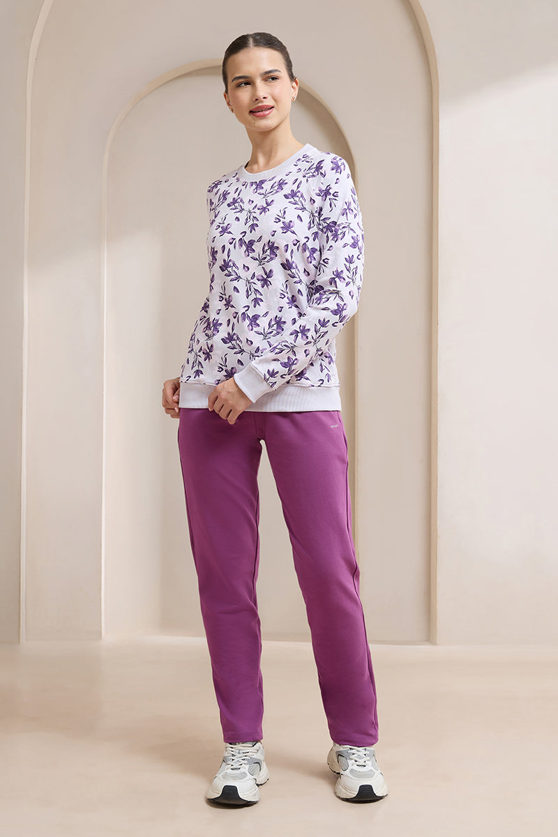 Terry Chic Sweatshirt - Haze Floral Print