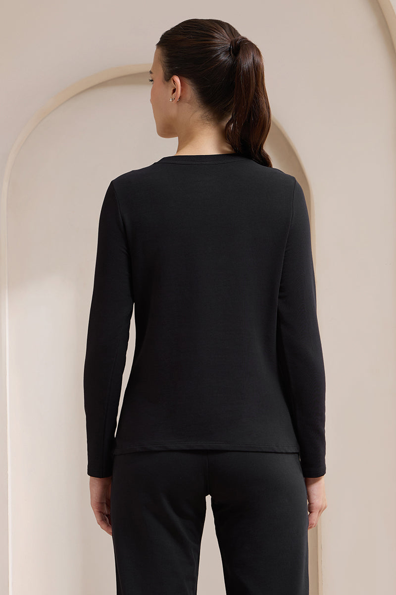 Terry Chic T-Shirt - Black Level Print