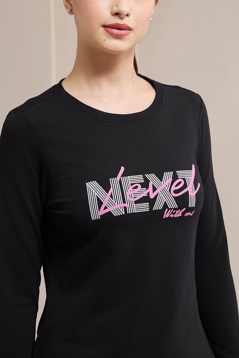 Terry Chic T-Shirt - Black Level Print