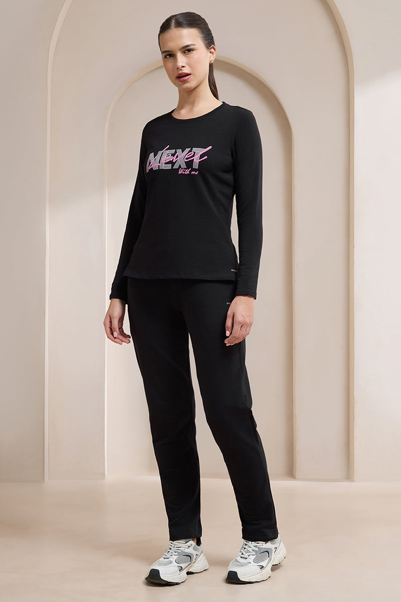 Terry Chic T-Shirt - Black Level Print