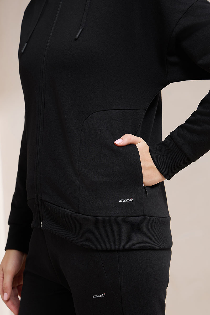 WinterEase Hoodie - Black