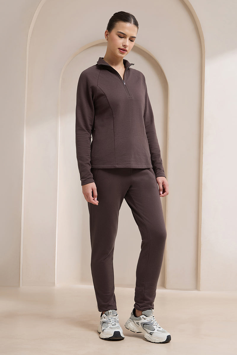 WinterEase Zipper T-Shirt - Puce