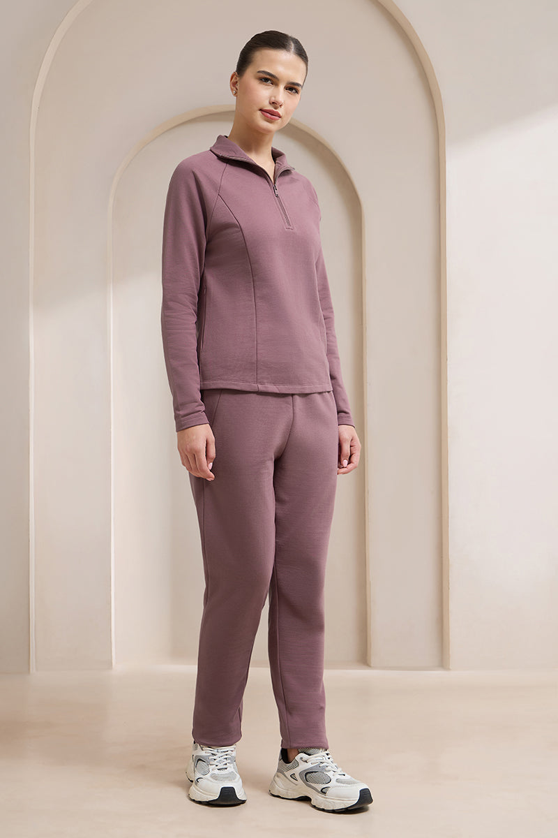 WinterEase Zipper T-Shirt - Renessaince Rose