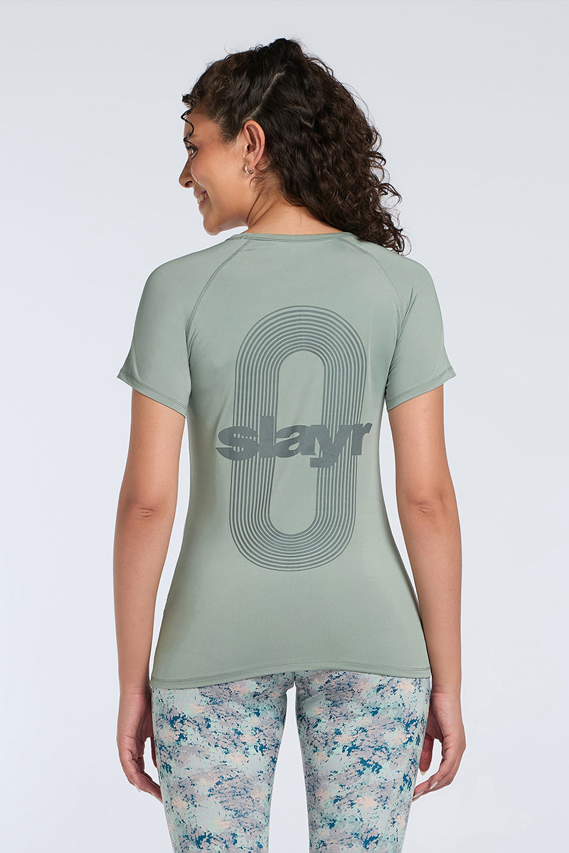 Energize Active Crew Neck Tee - Aqua Base