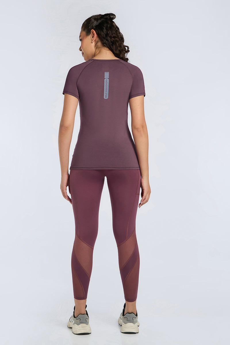 Energize Active Crew Neck Tee - Egg Plant Base