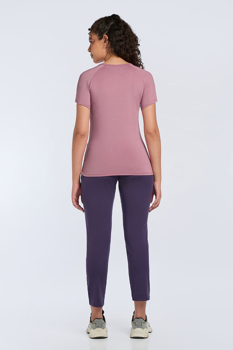 Energize Active Crew Neck Tee - FOXGLOVE