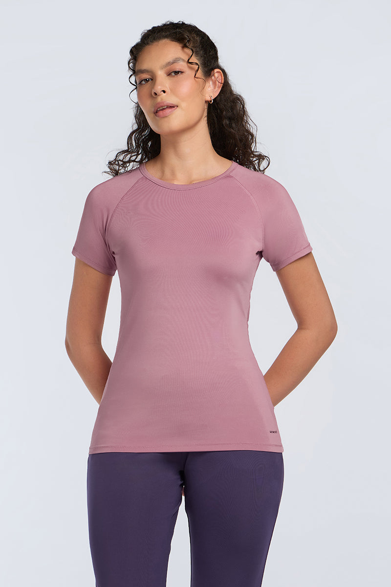 Energize Active Crew Neck Tee - FOXGLOVE