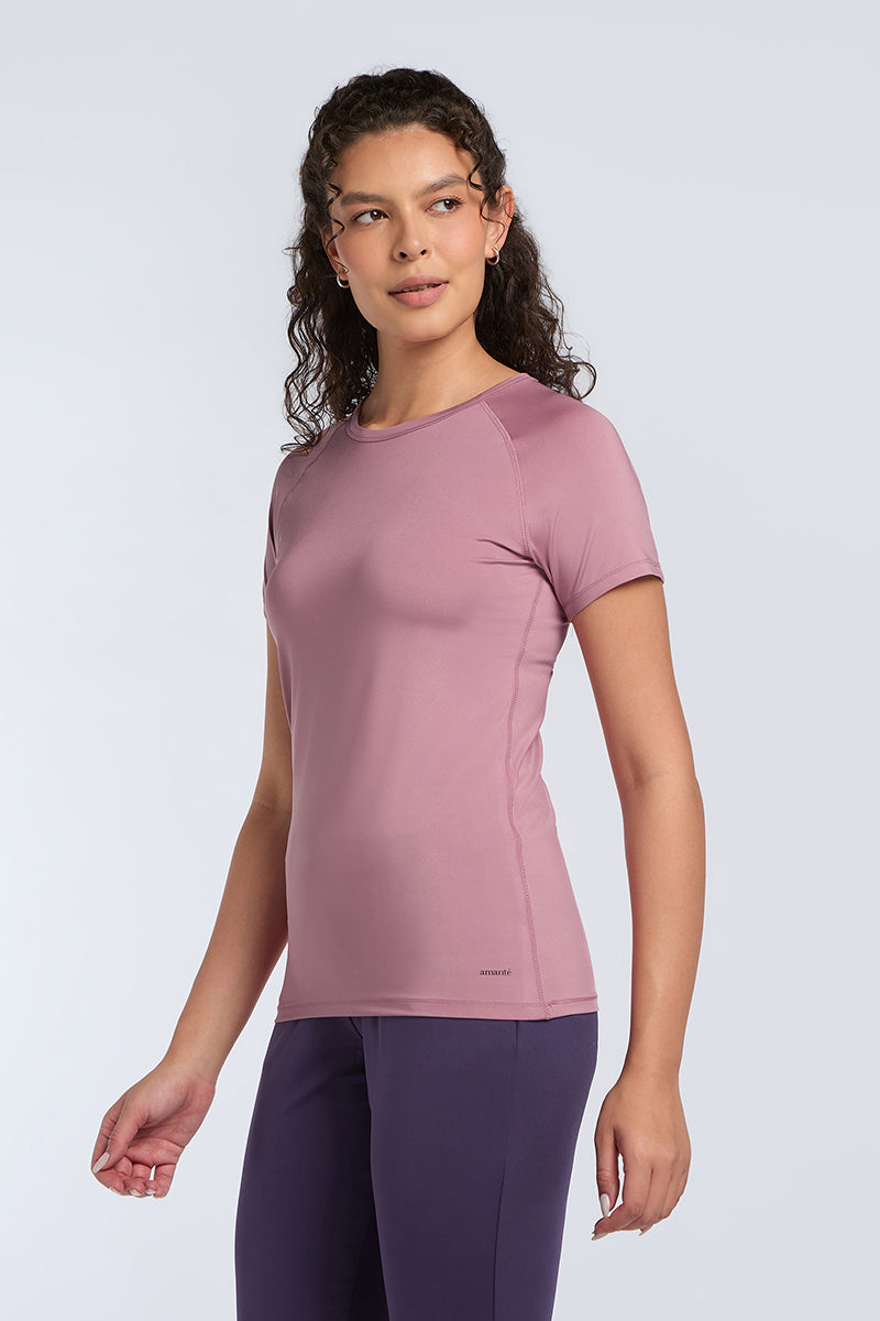 Energize Active Crew Neck Tee - FOXGLOVE