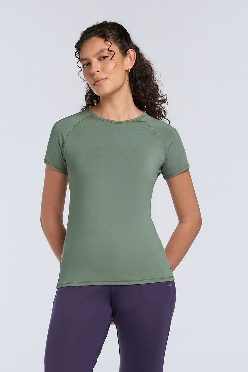 Energize Active Crew Neck Tee - SEA SPRAY - GREEN - Image 1 of 7
