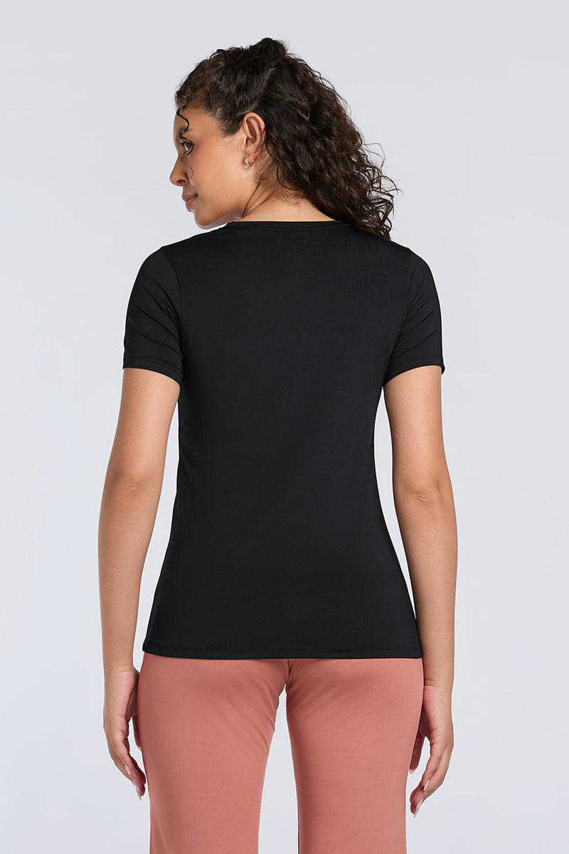 Energize Active V Neck Tee - Black - Image 2 of 7