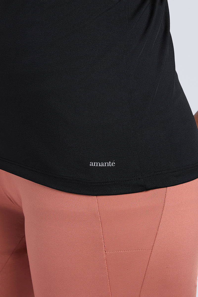 Energize Active V Neck Tee - Black