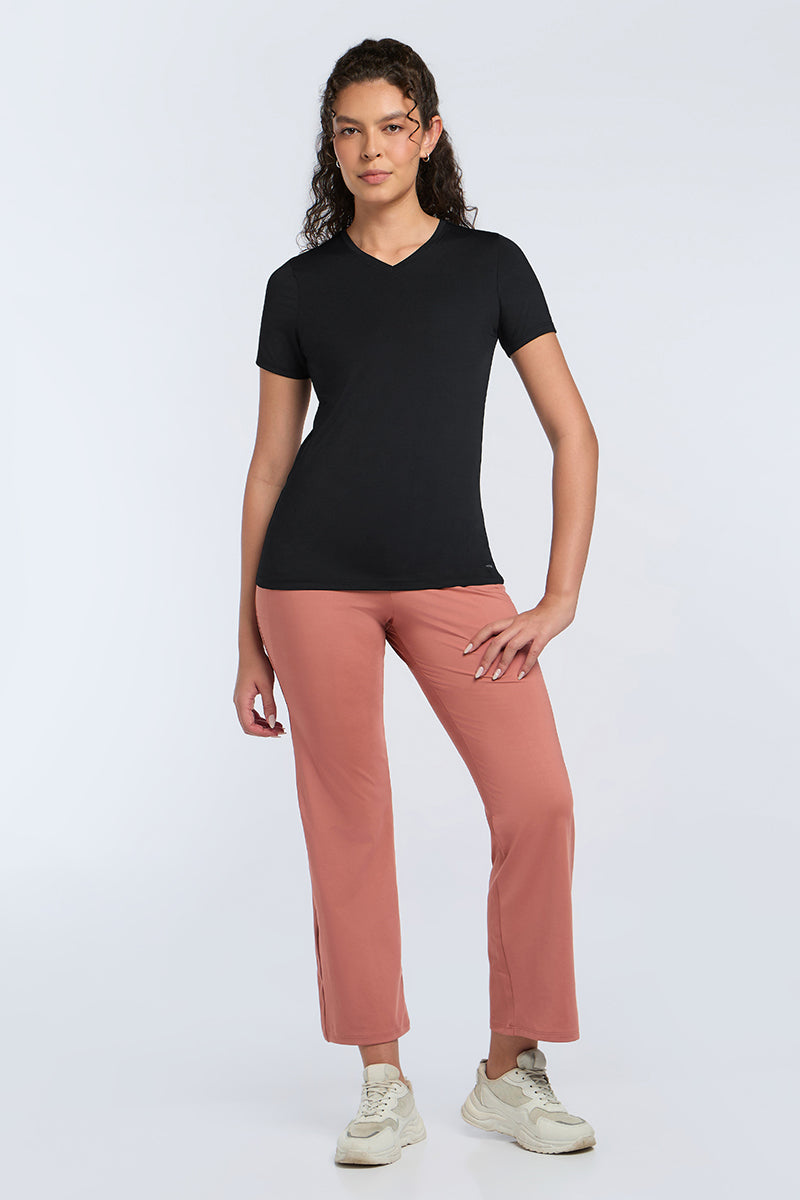 Energize Active V Neck Tee - Black