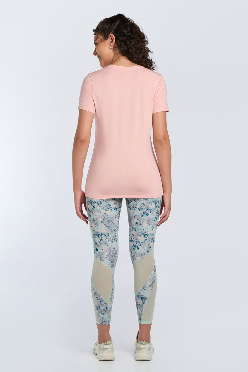 Energize Active V Neck Tee - English Rose