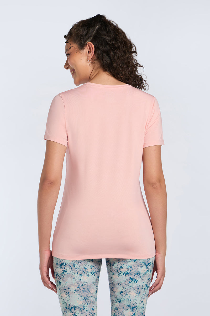 Energize Active V Neck Tee - English Rose - Image 2 of 7