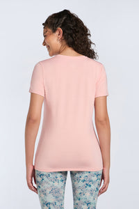 Energize Active V Neck Tee - English Rose thumbnail 2