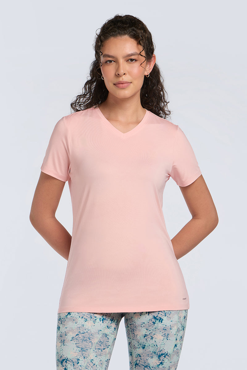 Energize Active V Neck Tee - English Rose - Image 1 of 7