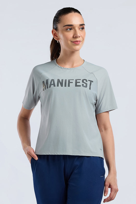 Full mesh workout tee - Light Grey Base
