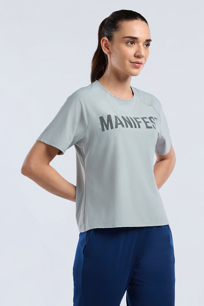 Full mesh workout tee - Light Grey Base - Image 2 of 7