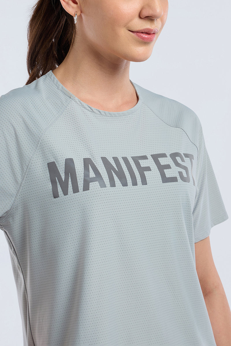 Full mesh workout tee - Light Grey Base