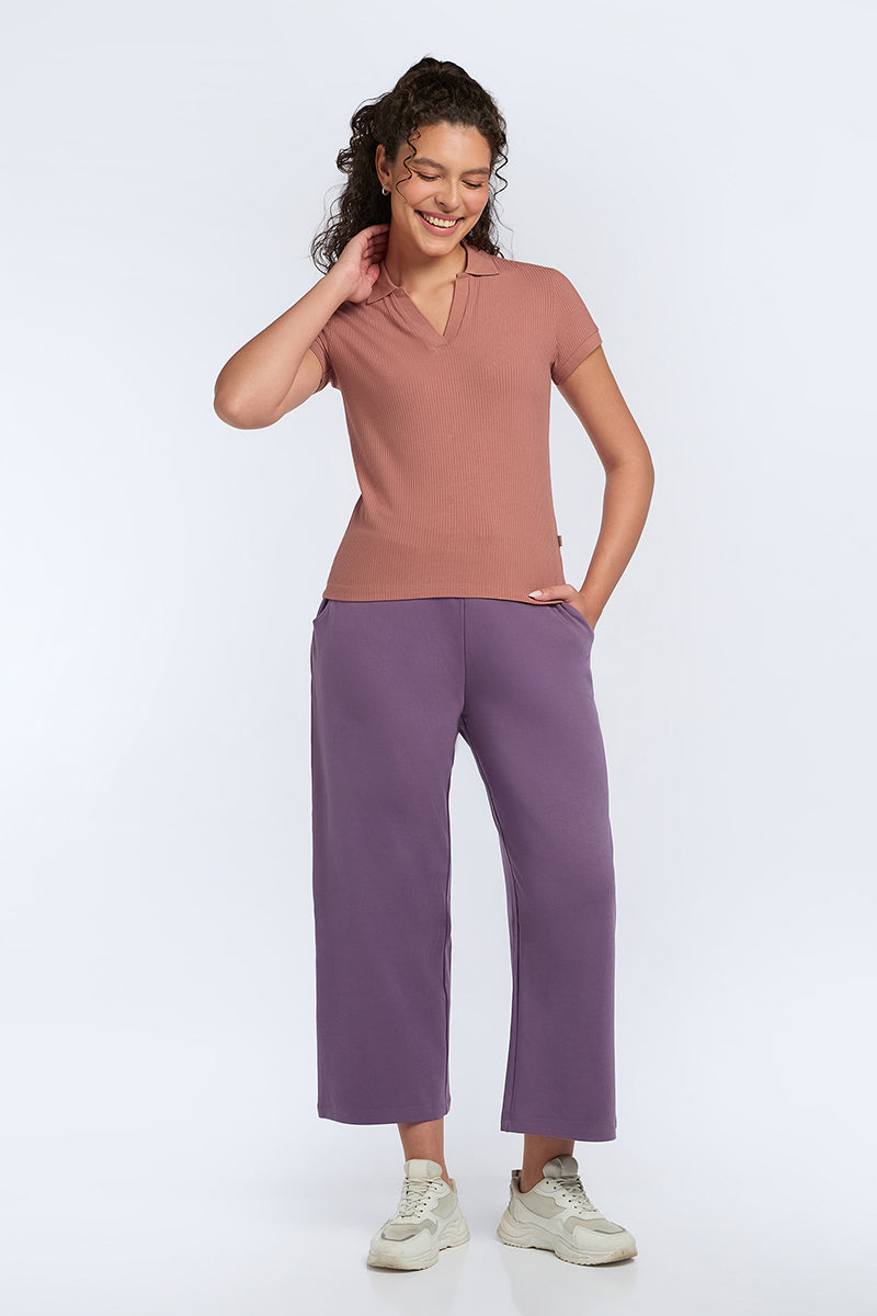 Classic Rib Polo Tee - Brick Dust