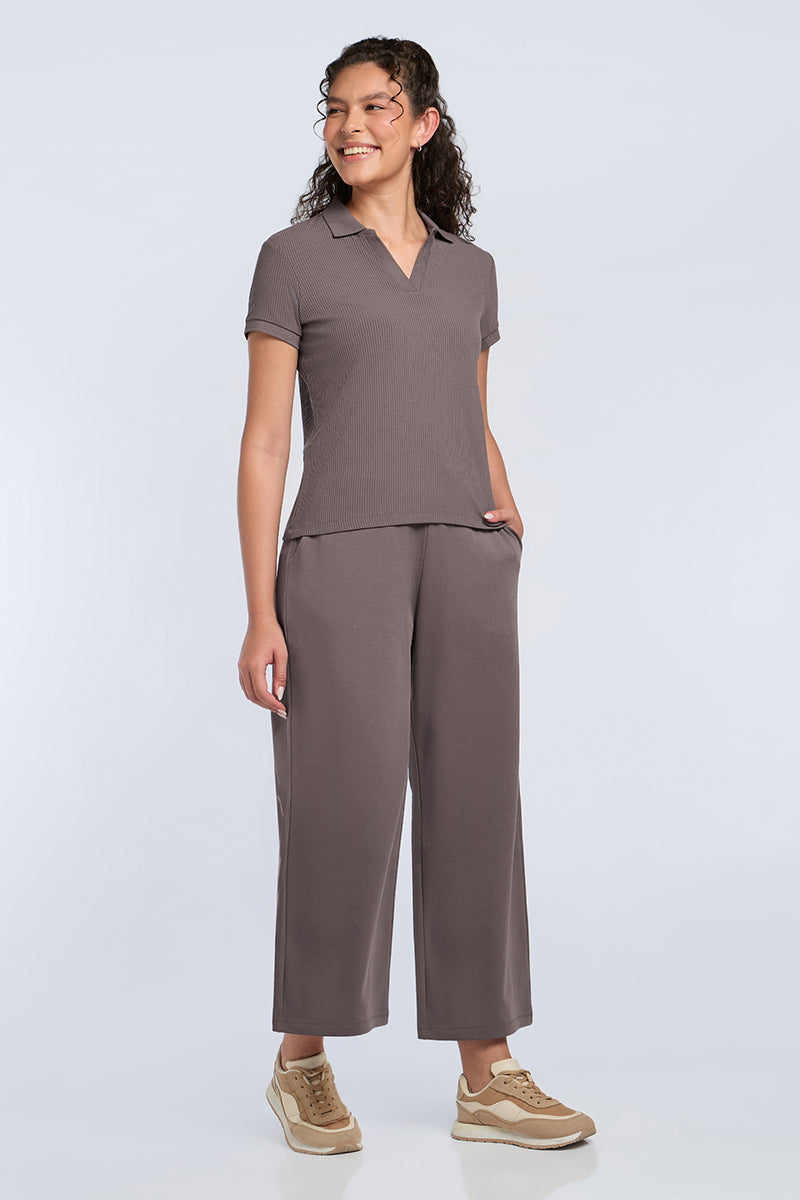 Classic Rib Polo Tee - Pepper Corn - Image 6 of 6