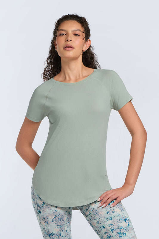 Easy Curve Tee - Aqua Grey
