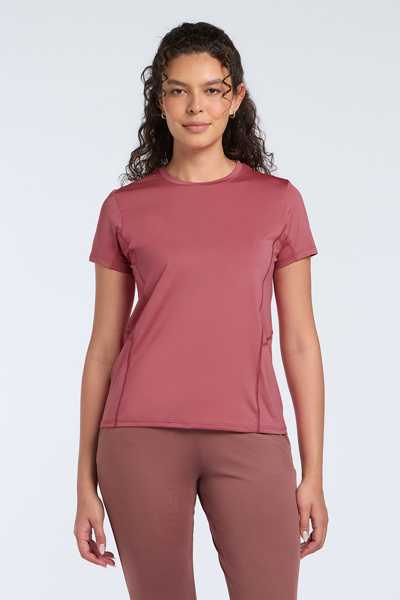 FLAUNT WORKOUT TEE - Baroque Rose