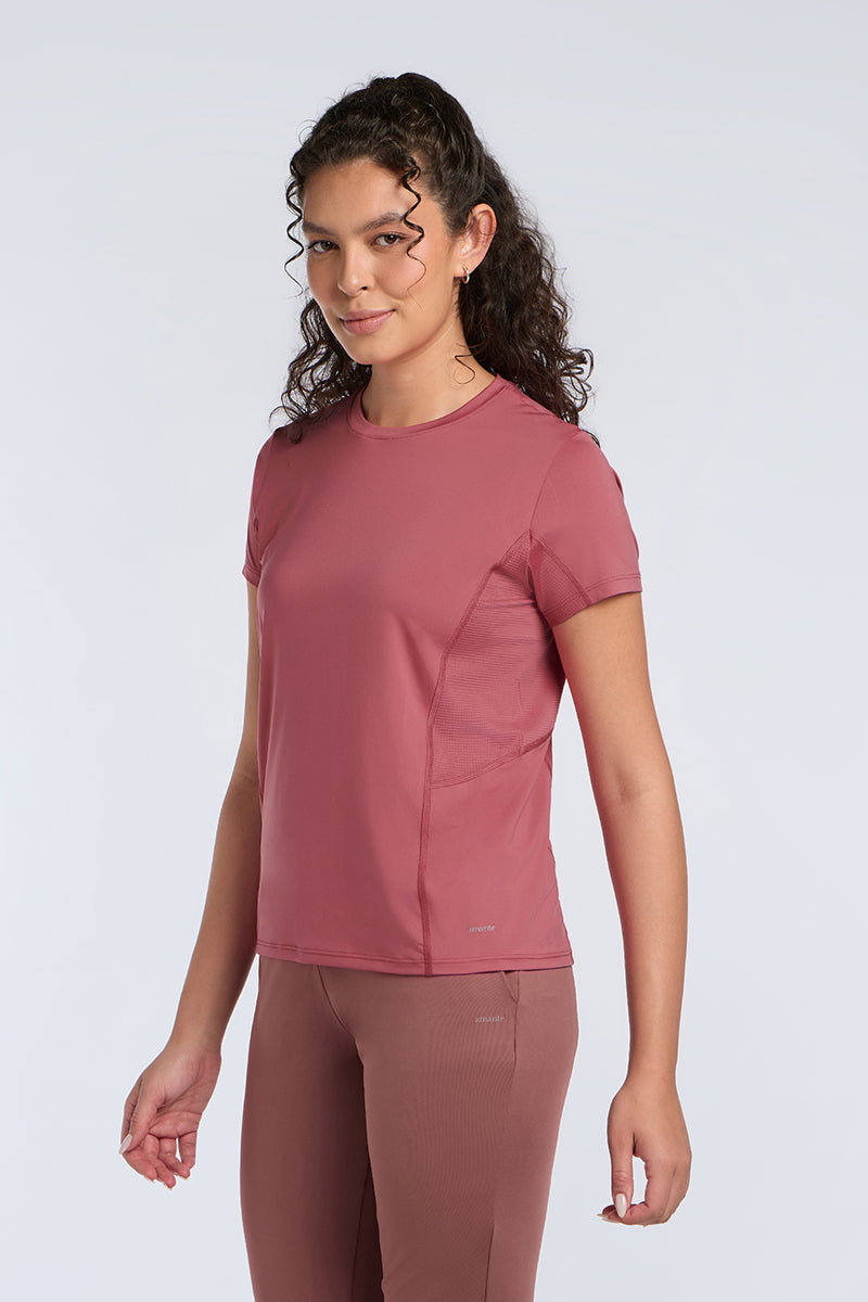 FLAUNT WORKOUT TEE - Baroque Rose