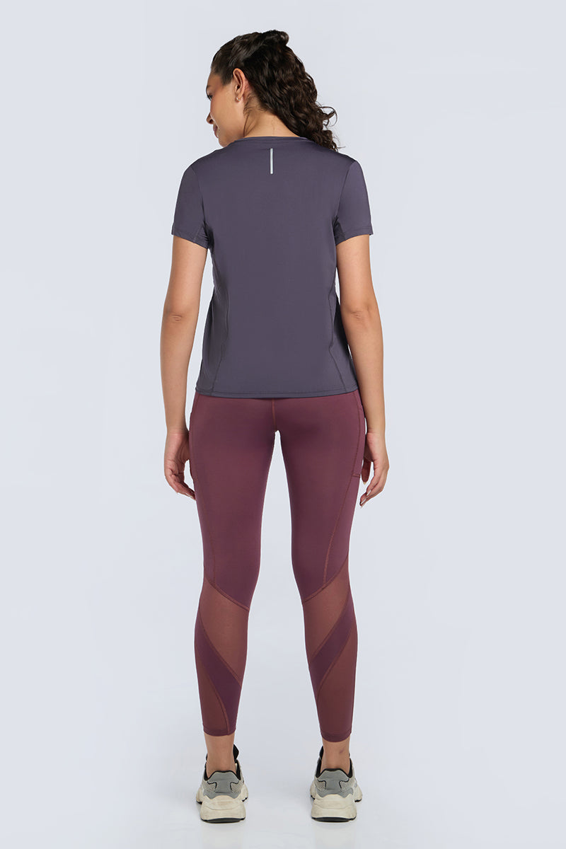FLAUNT WORKOUT TEE - Purple Velvet