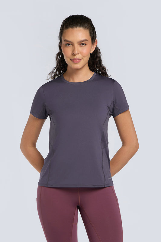 FLAUNT WORKOUT TEE - Purple Velvet