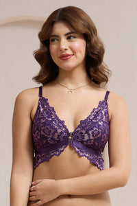 Femme Lace Padded Non-Wired Demi Bra - Blackberry Cordial thumbnail 1
