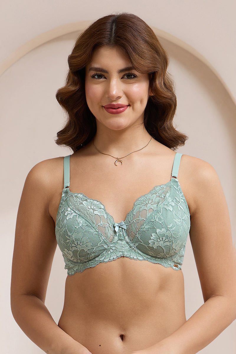 Luxe Support Non-Padded Wired Bra - Iceberg Green