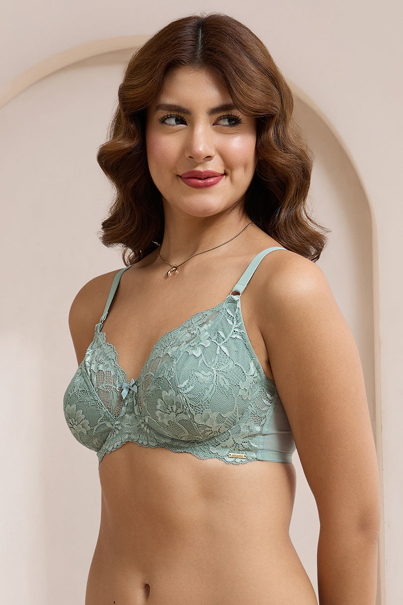 Luxe Support Non-Padded Wired Bra - Iceberg Green
