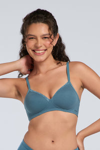 COTTON CASUAL NON WIRED - Aegean Blue thumbnail 1
