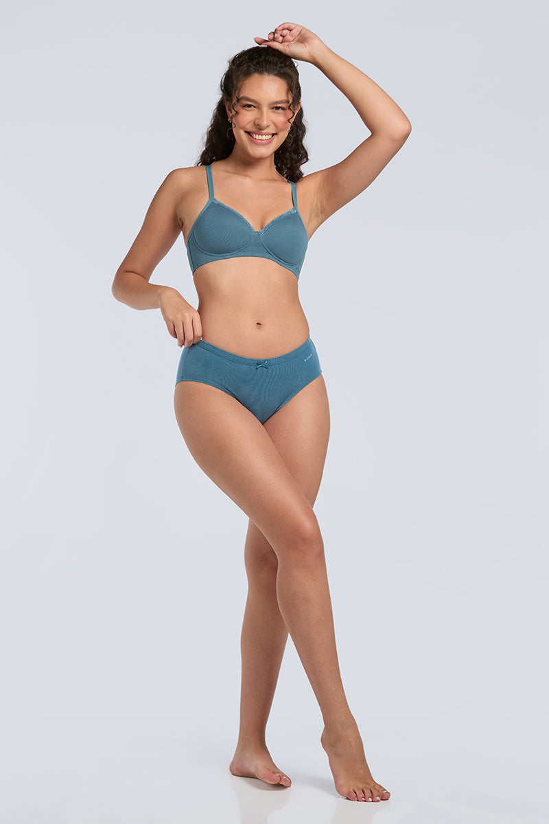 COTTON CASUAL NON WIRED - Aegean Blue